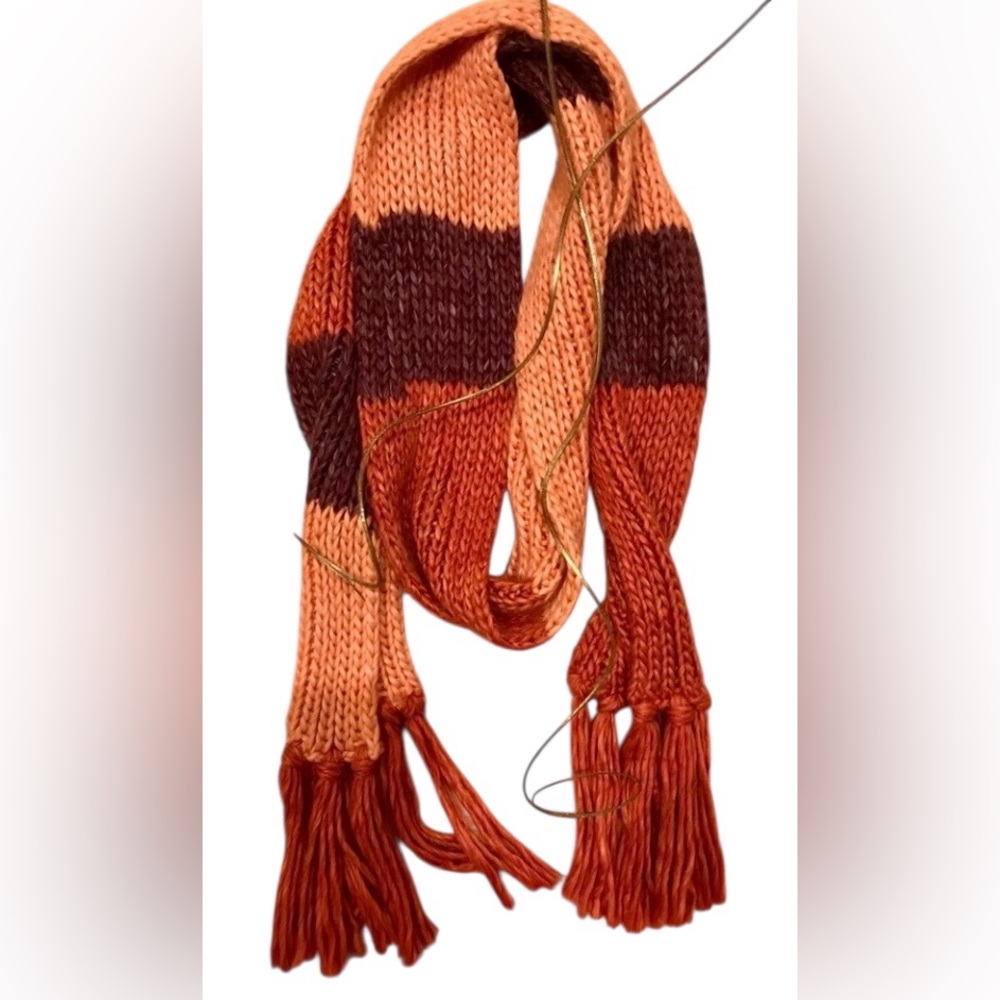 HANDMADE STRIPED CROCHET KNIT SCARF